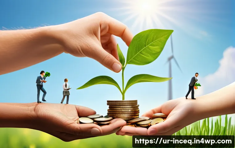 사회책임 투자의 경제적 이익 - **Prompt:** "A visually inspiring and hopeful image depicting the concept of 'Your Investment, Your ...