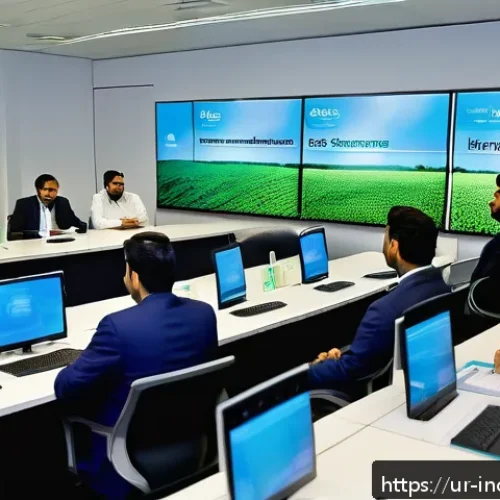 Home 31 사회책임 투자 기준 개발을 위한 단계 - A detailed corporate office scene in Karachi, Pakistan, showcasing a diverse team of professionals—m...