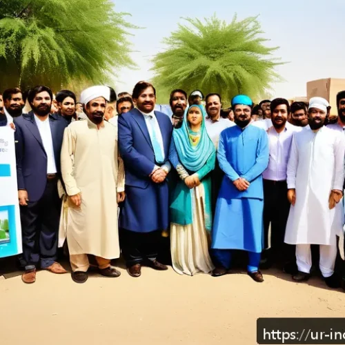 Home 30 사회책임 투자와 기업의 사회적 책임 실현 - A vibrant community event in a Pakistani urban neighborhood showing a diverse group of business prof...