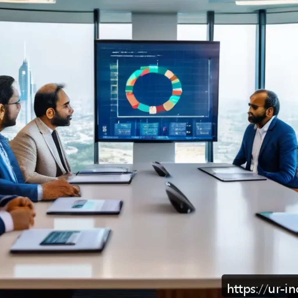 사회책임 투자 성과 측정 방법 - A professional business meeting scene in a modern office in Karachi, Pakistan, featuring diverse inv...