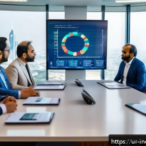 Home 17 사회책임 투자 성과 측정 방법 - A professional business meeting scene in a modern office in Karachi, Pakistan, featuring diverse inv...