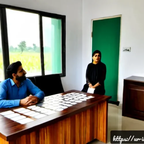 Home 17 사회책임 투자 관련 금융 상품 소개 - Photorealistic Pakistani financial advisor in modest professional attire presenting socially respons...